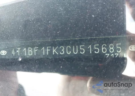 2012 Toyota Camry Le from USA, damaged, VIN 4T1BF1FK3CU515685